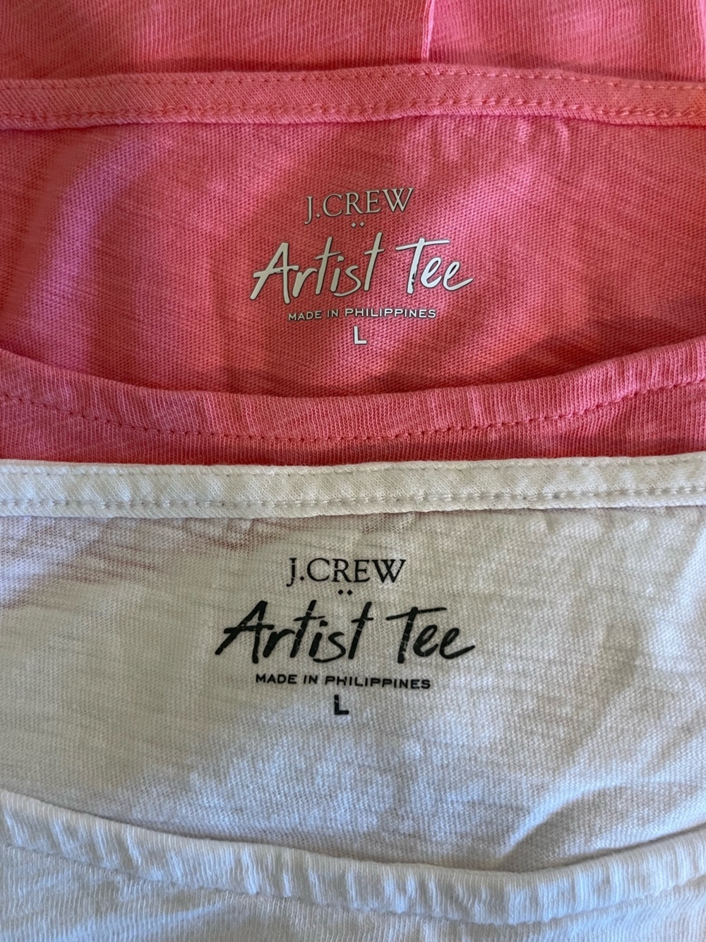 J.Crew Factory • Artist Tee Long Sleeve • Lot of 2 • 100% Cotton • Size L